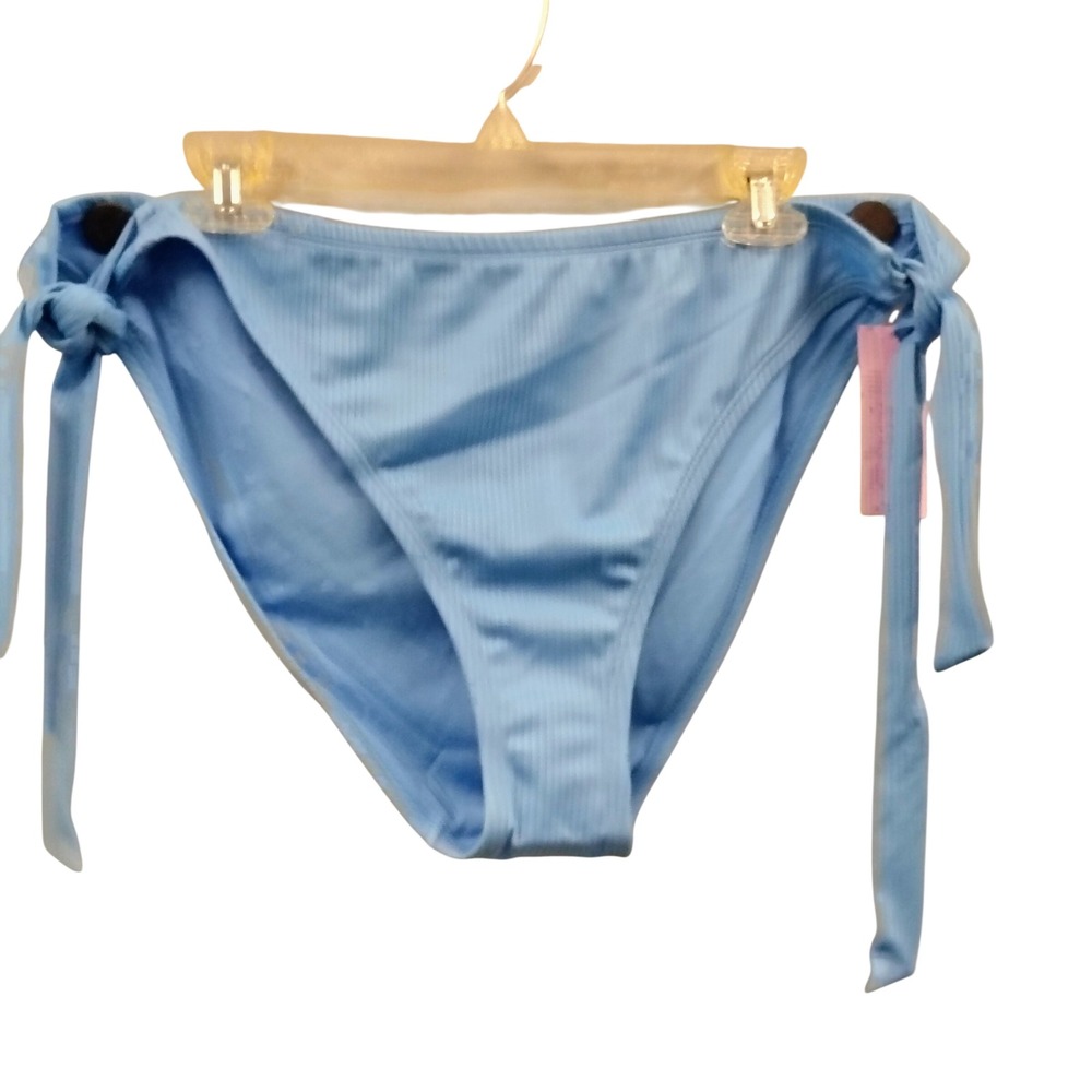 Wild Fable Womens Light Blue Ribbed Side Tie Bikini Bottom 1X (17-18)